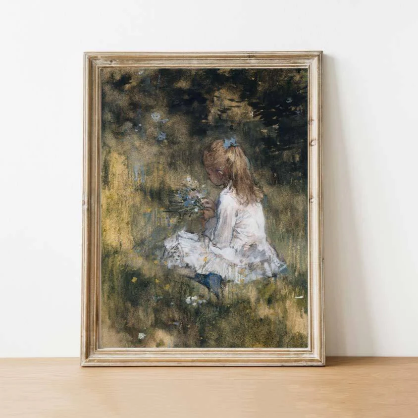 Flower Girl Vintage Print