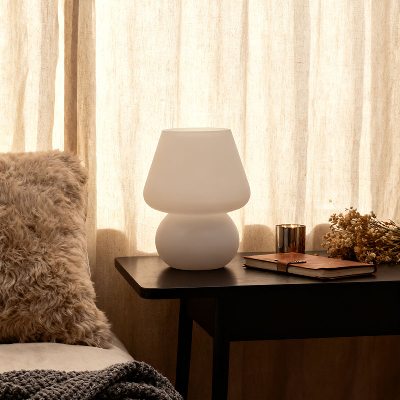 Vintage Glass Bedside Table Lamp