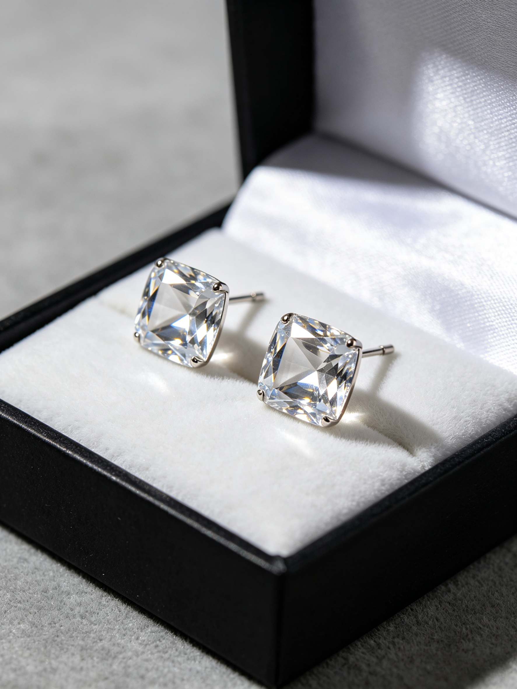 Crystal Square Stud Earrings