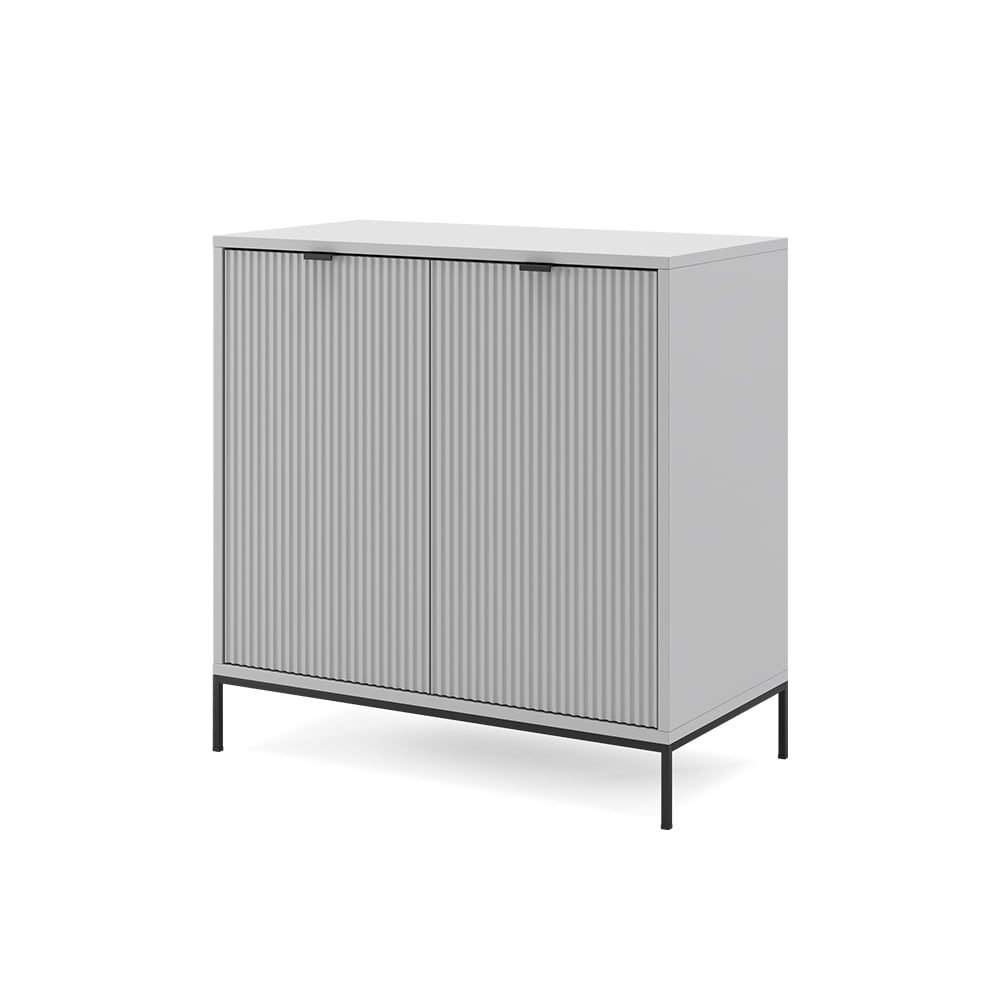 Commode avec tiroirs avec 2 portes gris 42x81.2cm