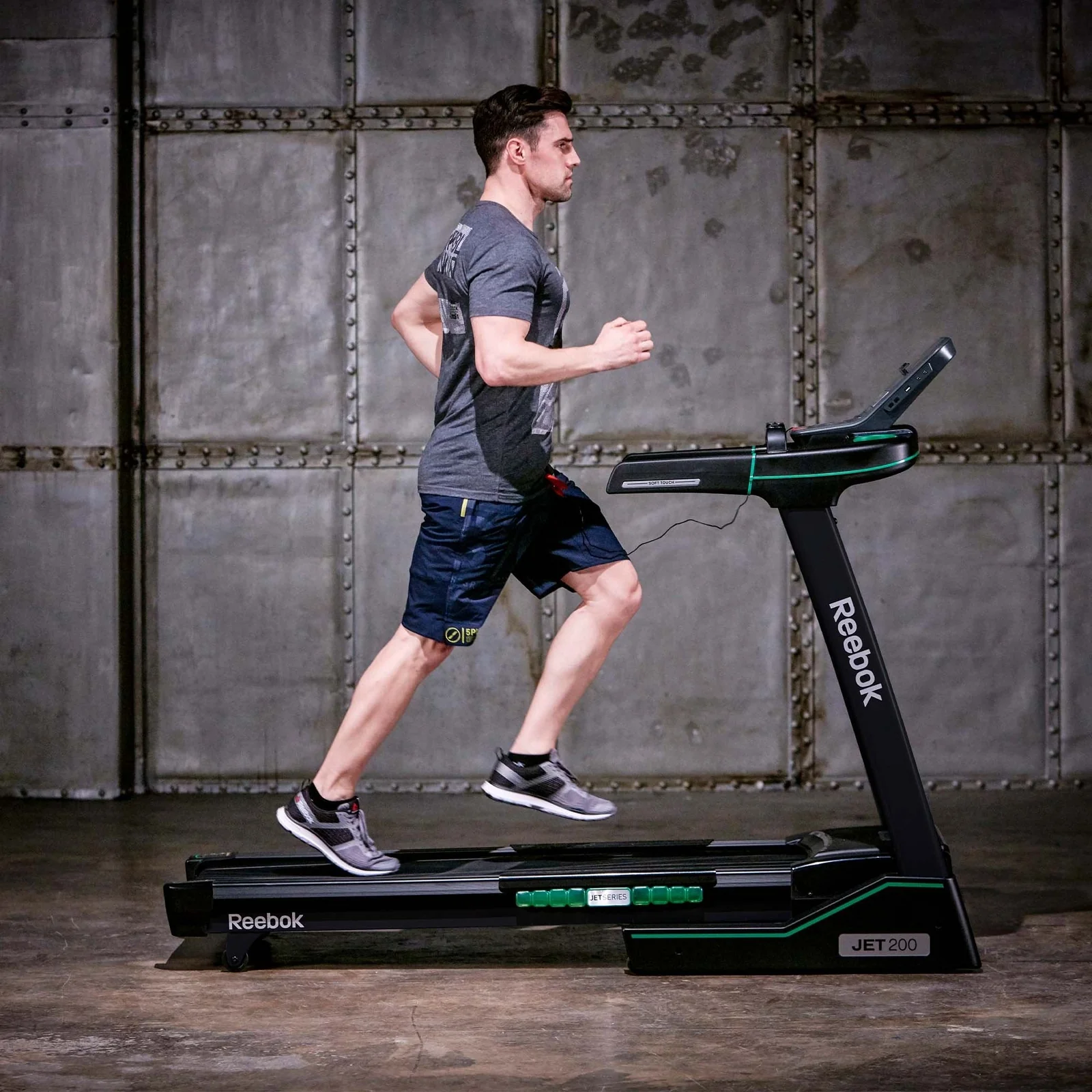 Reebok Motorised Folding Treadmill Jet 200 Series Bluetooth Running Machine