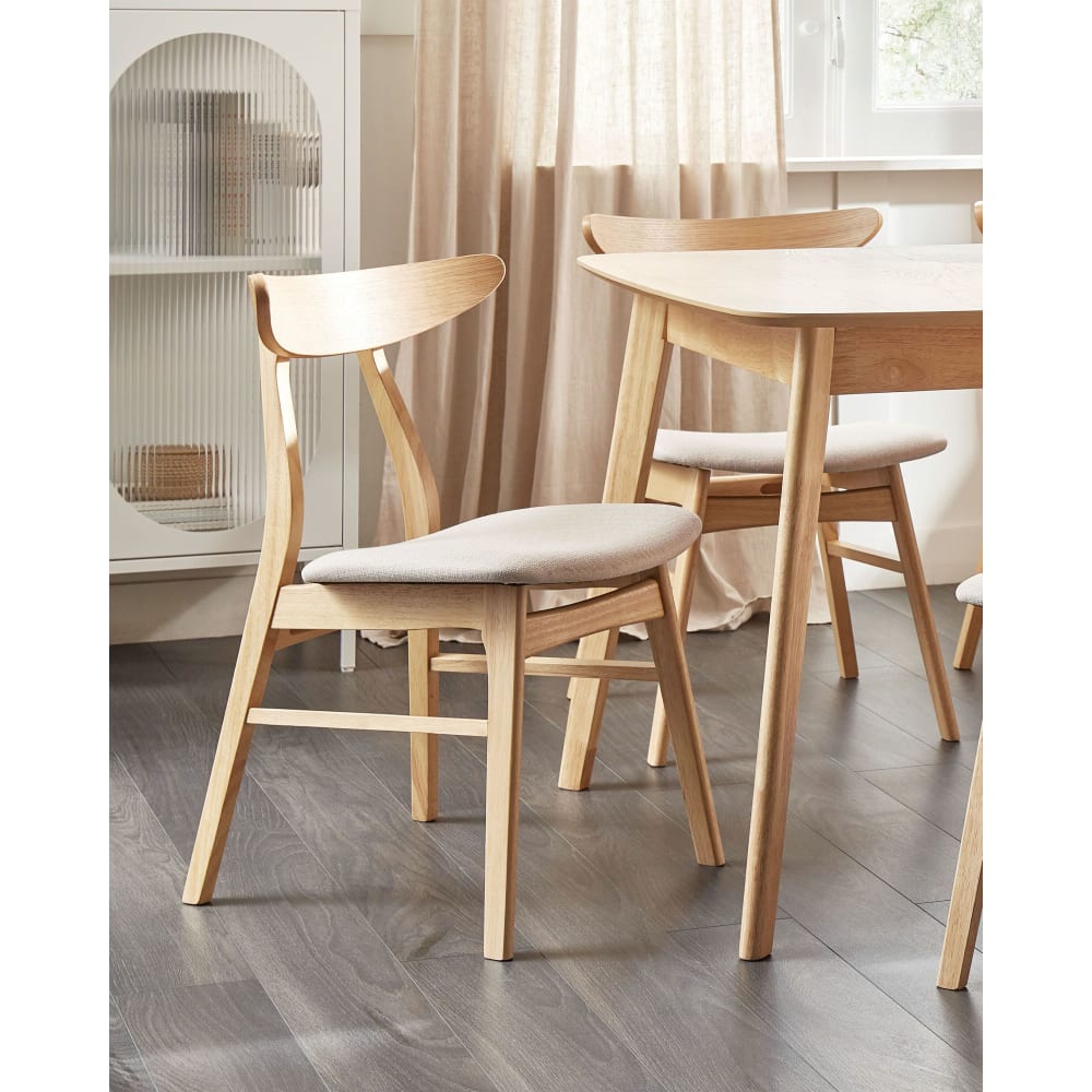 Lynn - Lot de 2 chaises de salle à manger en bois marron 49x78cm