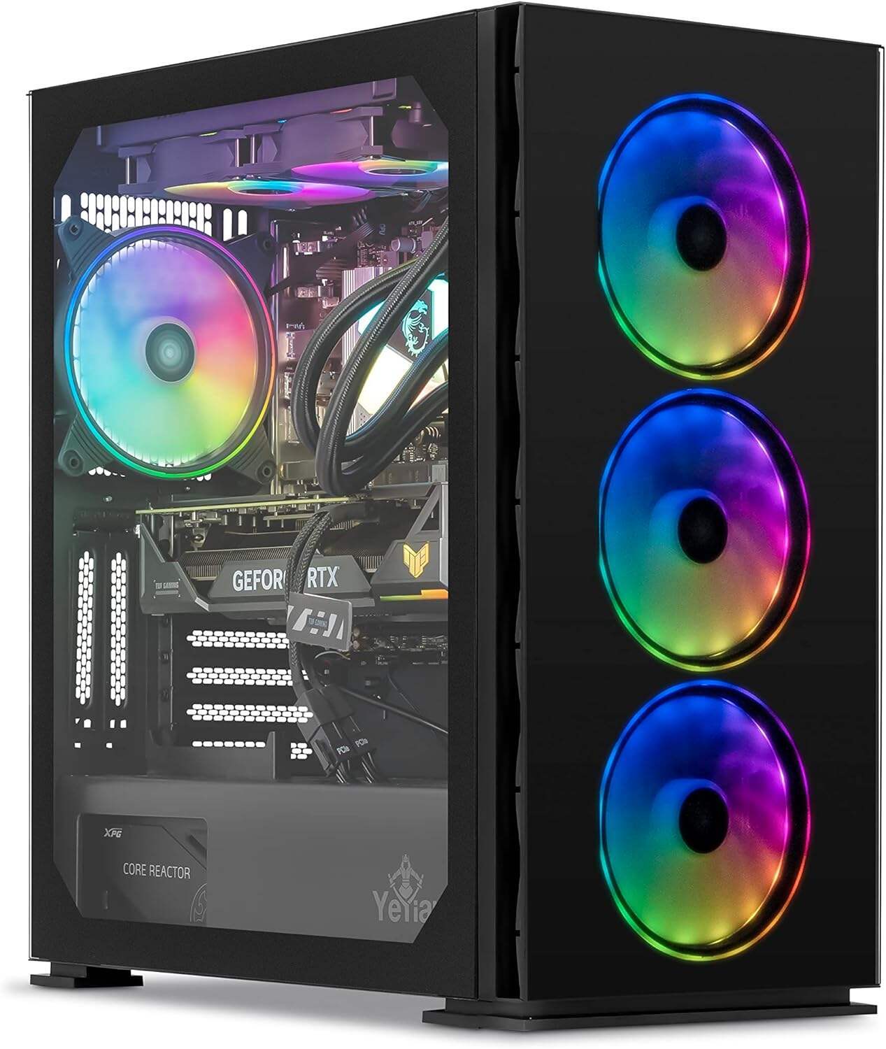 YEYIAN ODACHI Gaming PC, AMD Ryzen 9 7950X3D, RTX 4090, 32GB DDR5 5600MHz RAM, 2TB M.2 SSD + 2TB HDD, 360mm Liquid Cooler VR Ready Desktop Computer, 1000W Platinum PSU, X670 Motherboard Win 11 Home