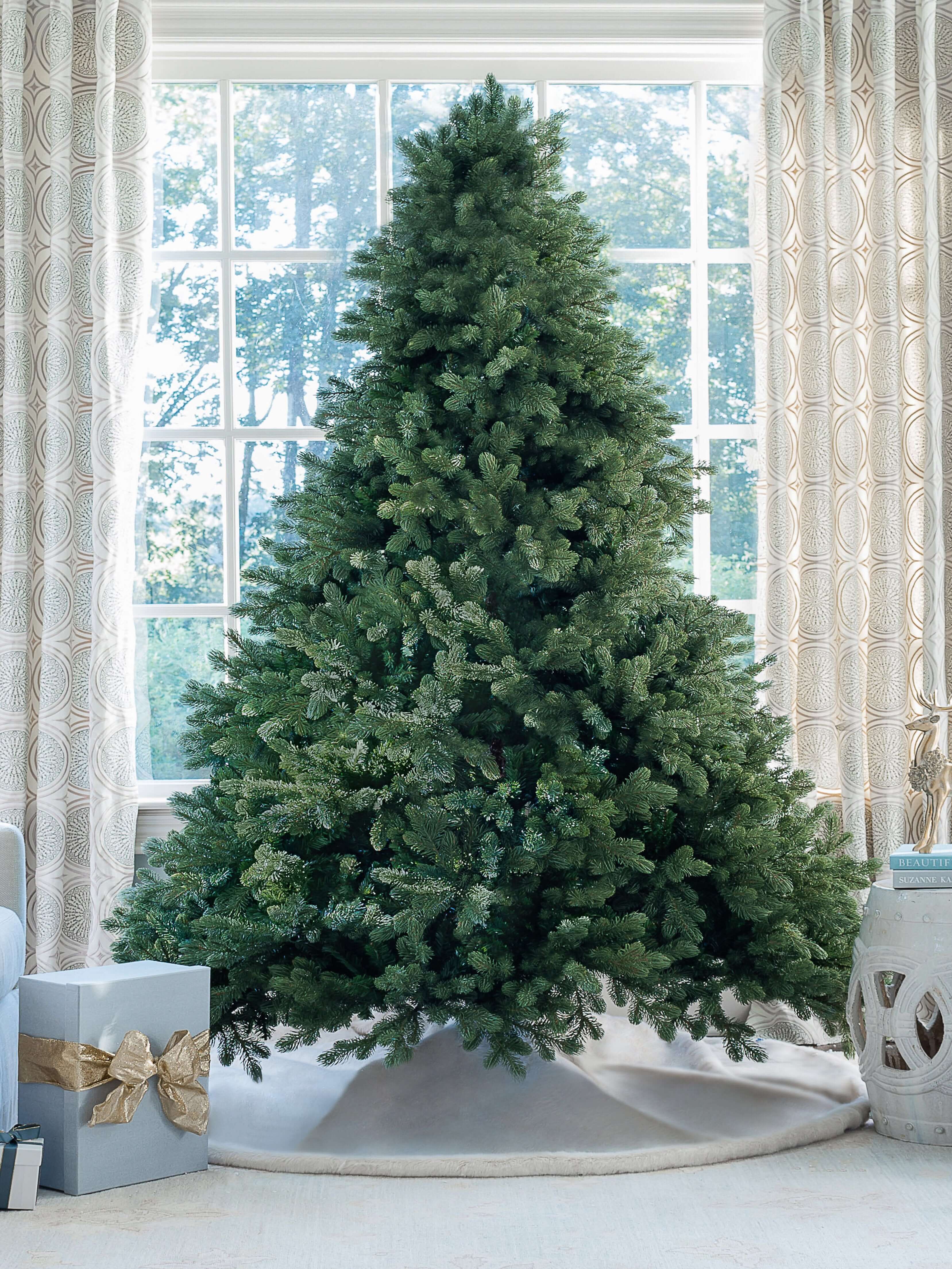 7.5' Cypress Spruce Quick-Shape Artificial Christmas Tree with 1450 Warm White & Multi-Color LED Lights