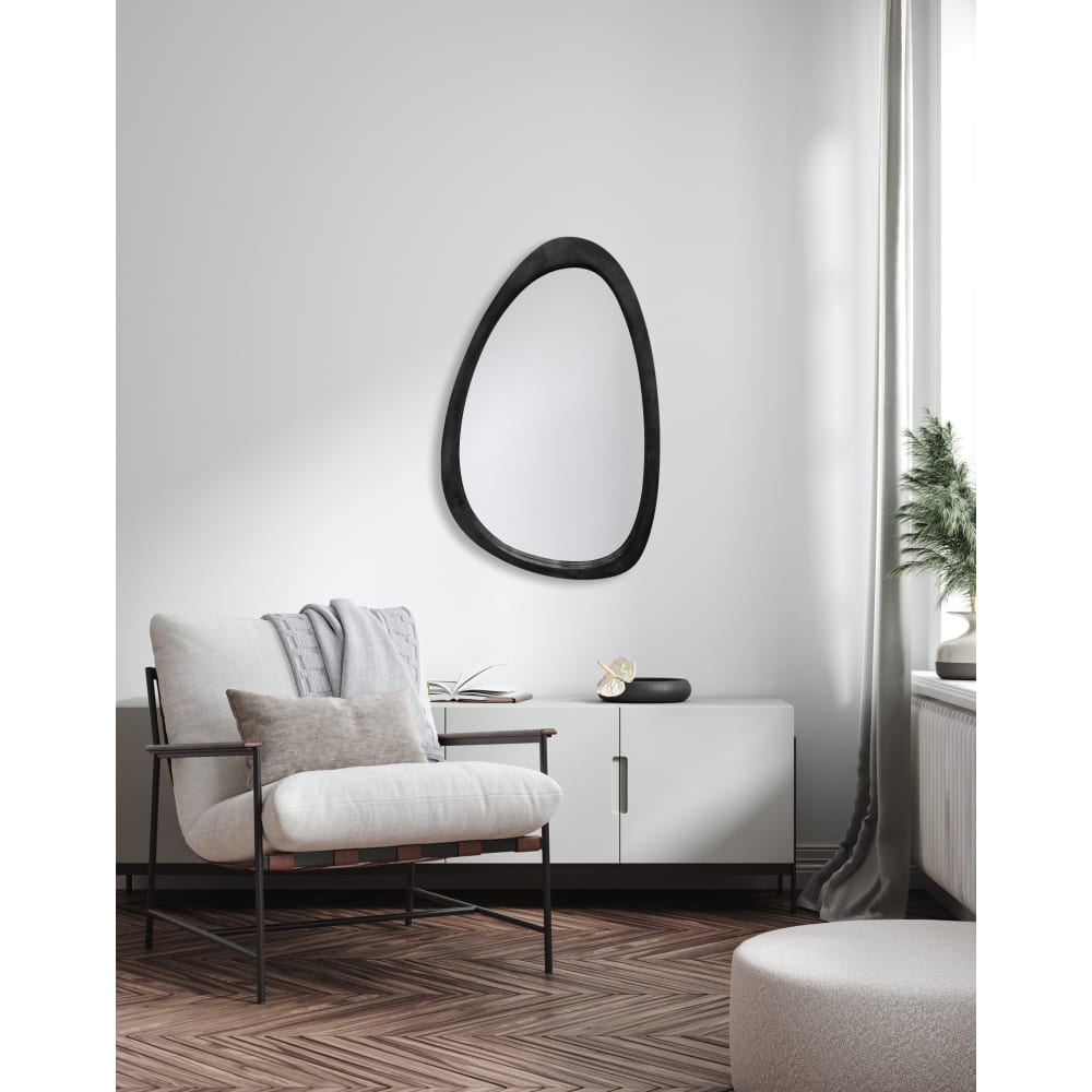 Miroir organique bois noir 40x60cm
