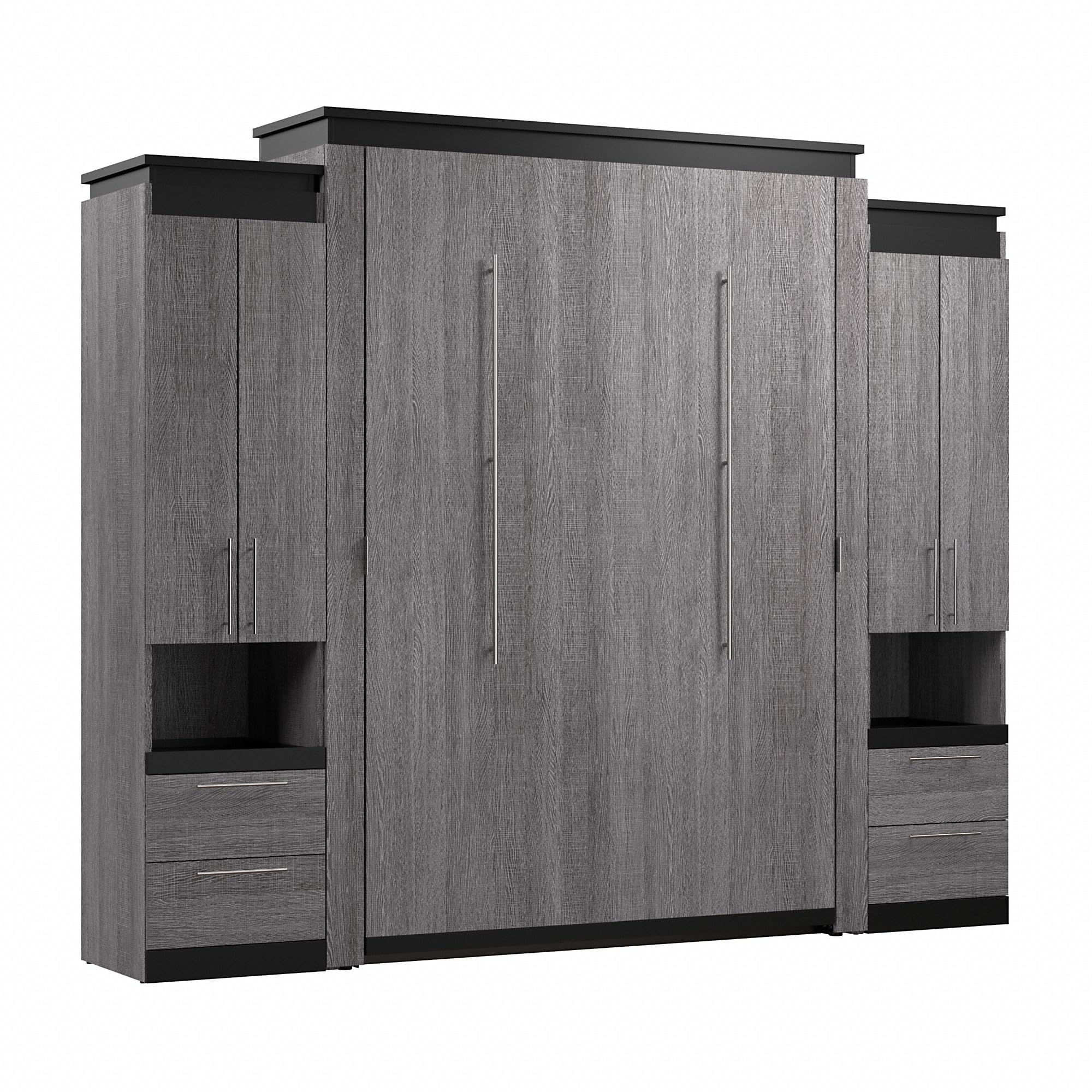 Bestar Orion Queen Murphy Bed with Storage Cabinets