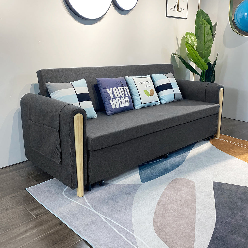 82′′ Full Sleeper Sofa Upholstered Convertible Sofa Bed with Storage