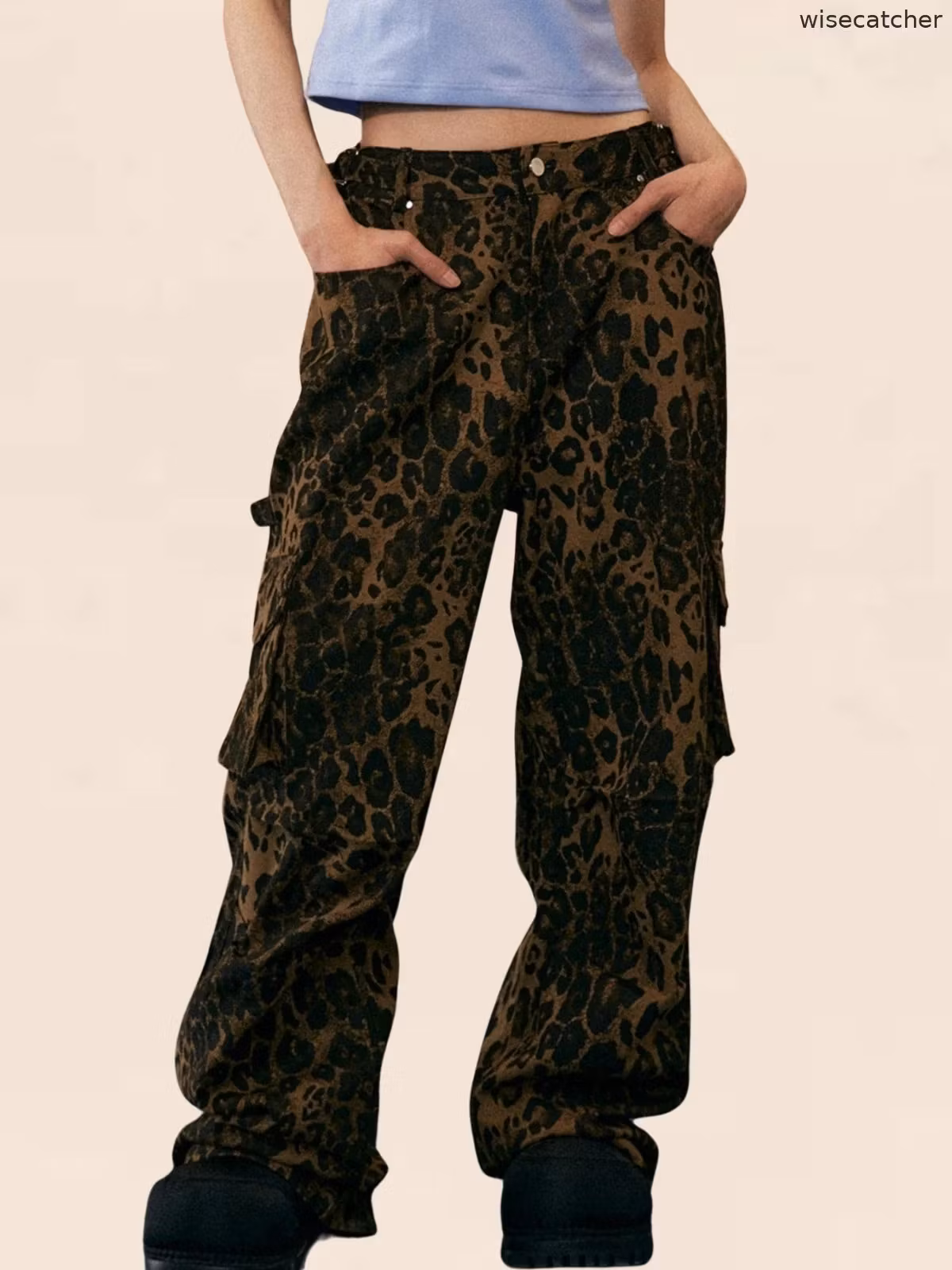 American Retro Leopard Print Casual Pants - jugjet