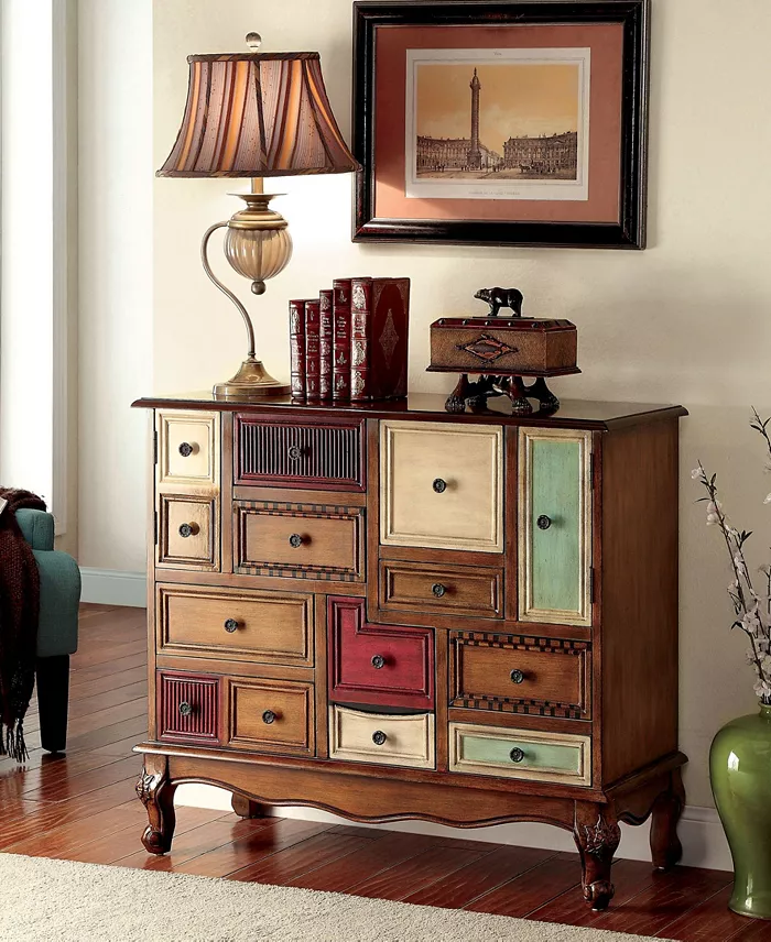 DESREE Multi/Antique Walnut Accent Chest