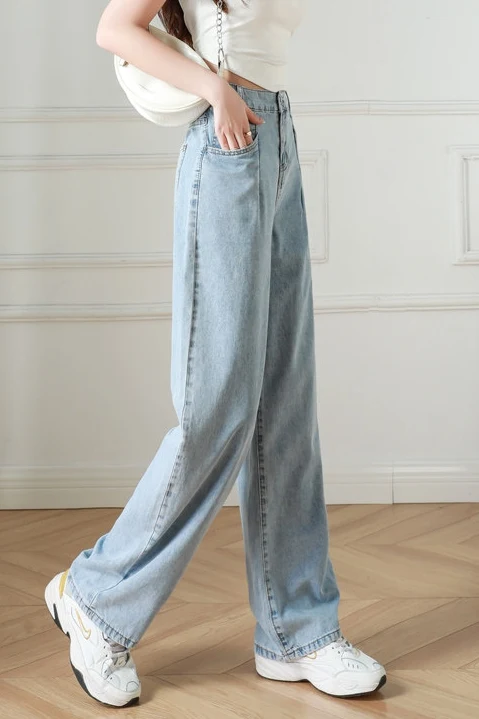 Casual Elastic Waist Straight Leg Jeans - gazingly