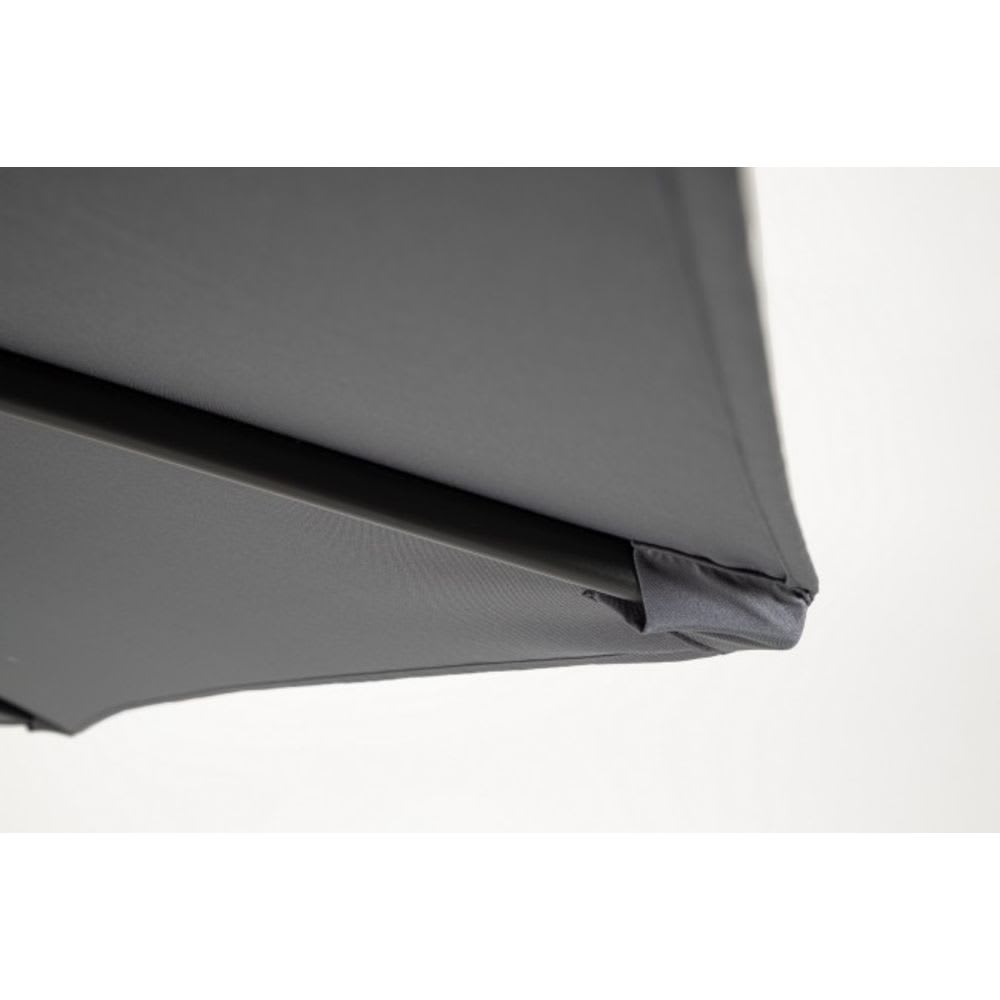 Kalife - Parasol rond avec mât central en aluminium et toile grise 3m