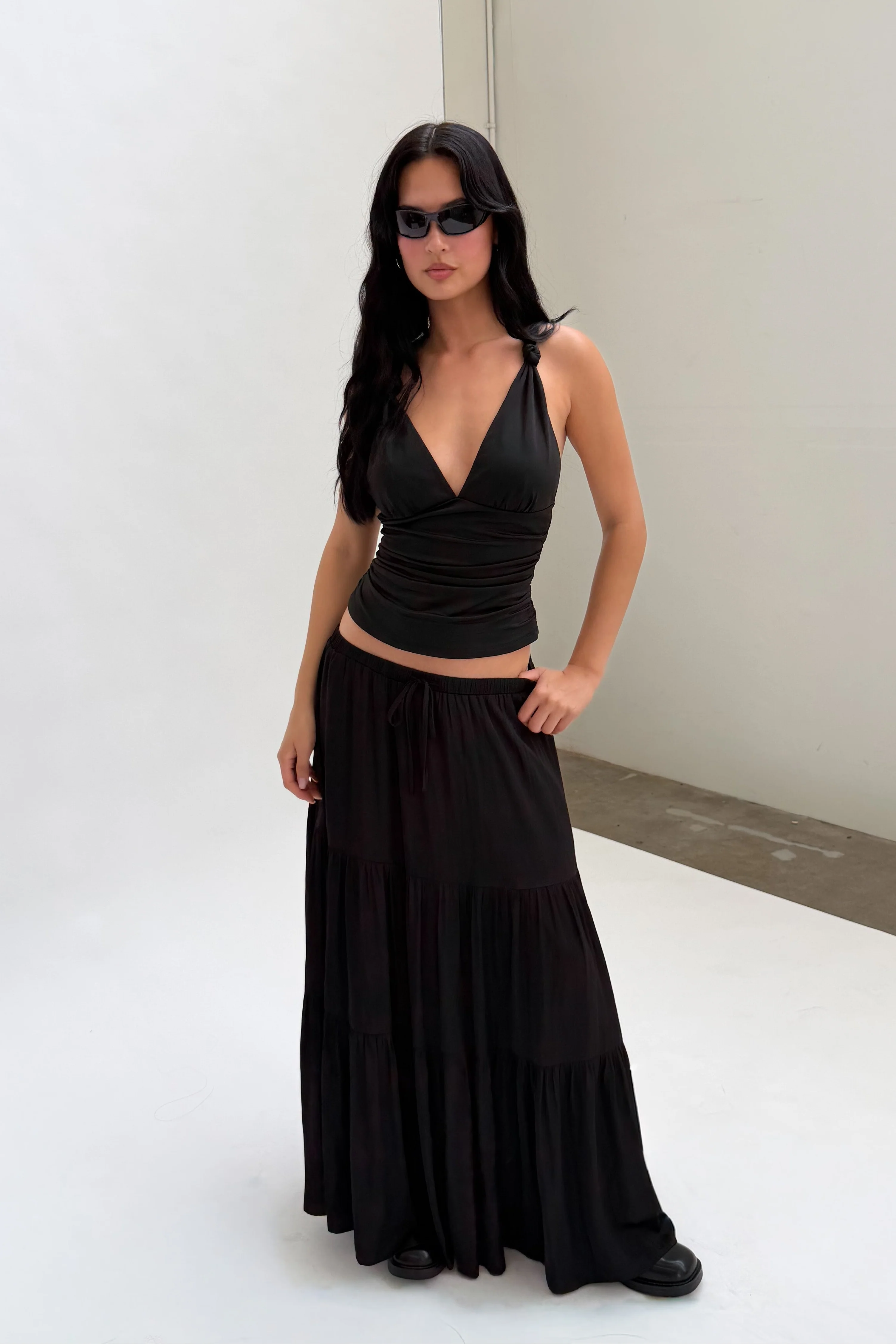 Satin Maxi Skirt - guttulla