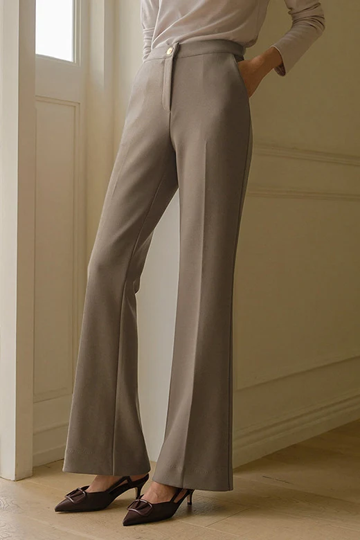 Early Autumn Commuting Flared Trousers - gazingly