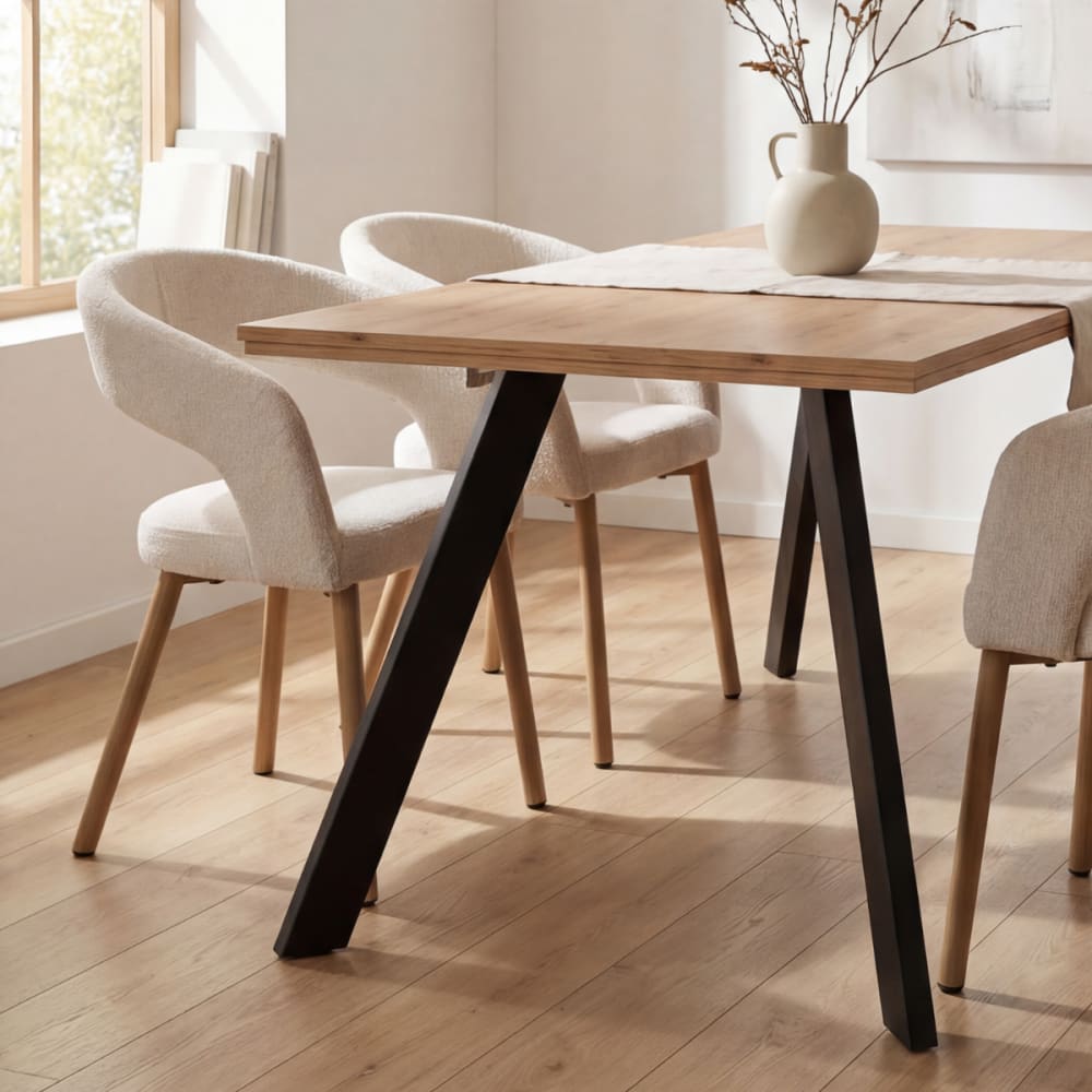 Freja - Lot de 2 chaises en tissu h60 cm - blanc