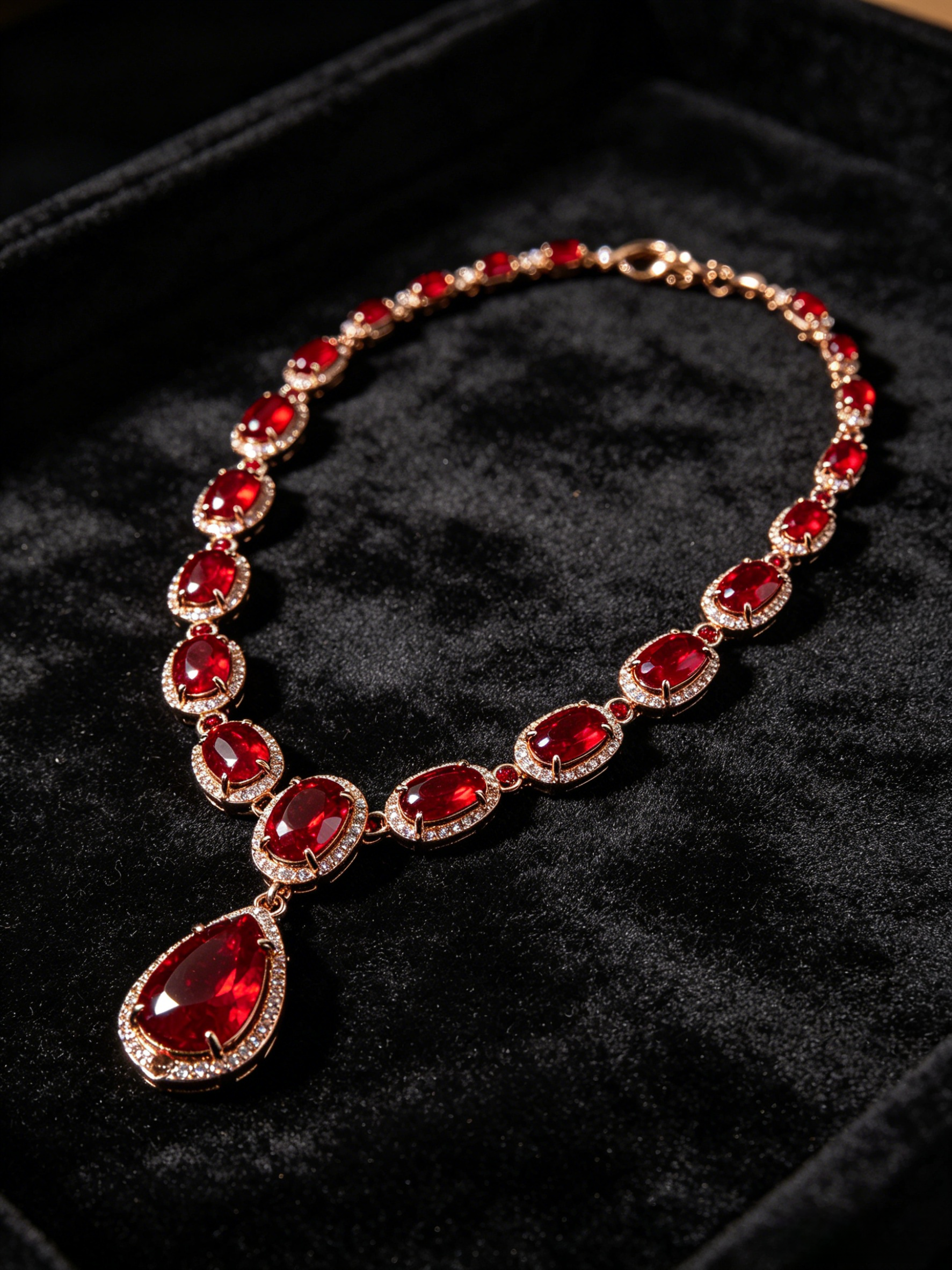 Necklace Gold / Red