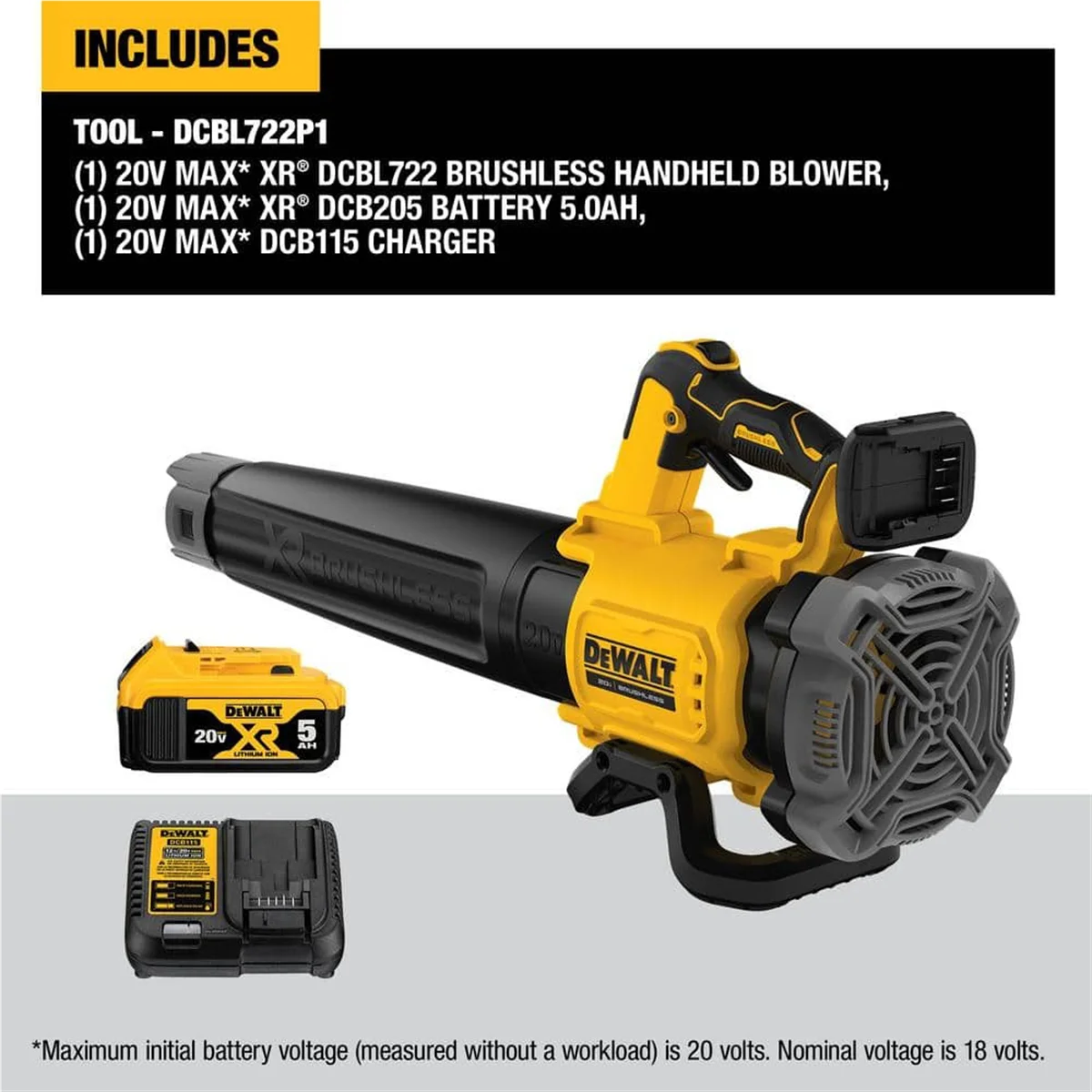 DeWalt 20V MAX XR Brushless Cordless Handheld Blower Kit (5.0AH)