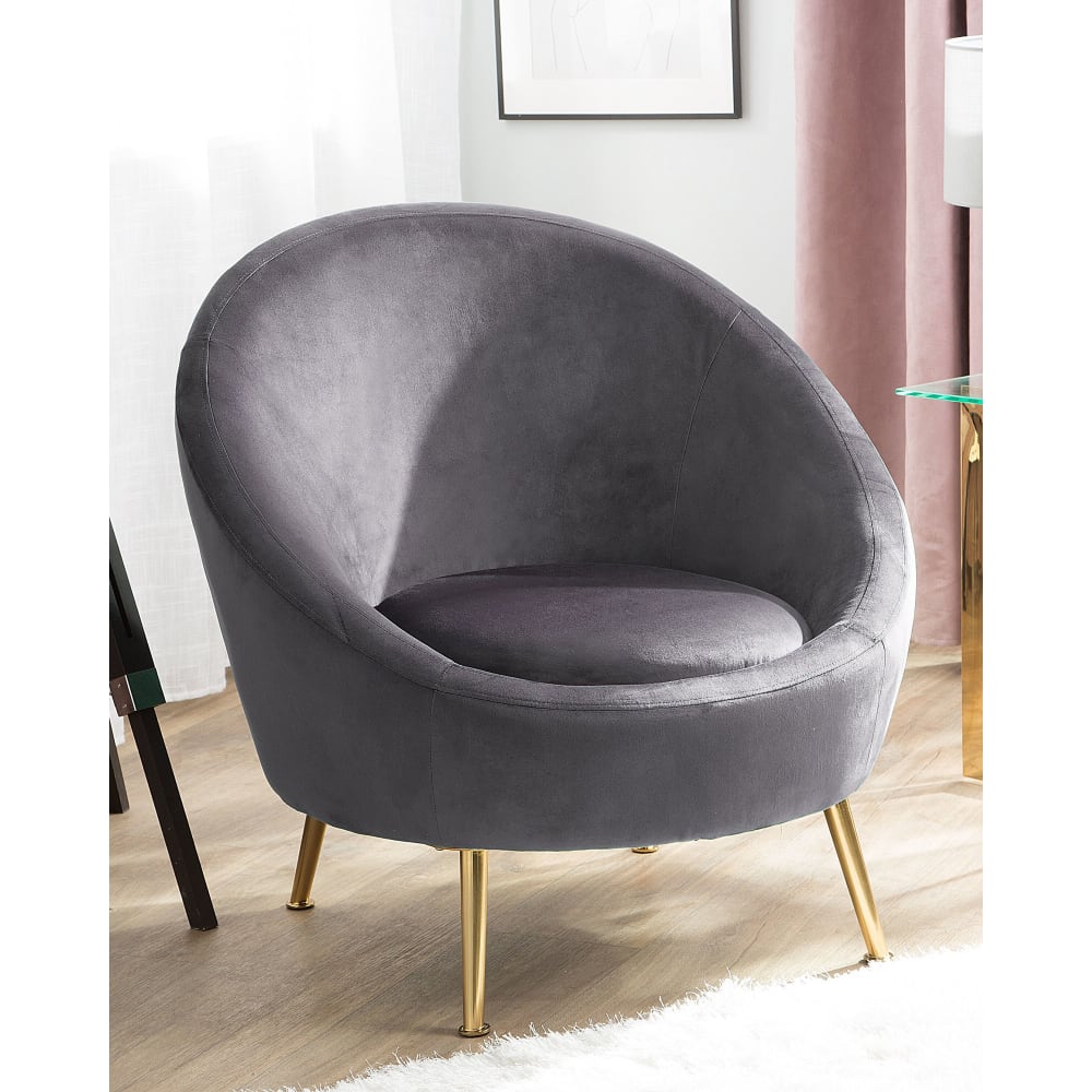Langa - Fauteuil en velours gris H81