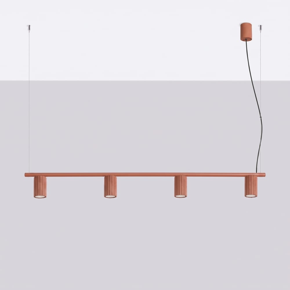 Karbon - Lustres aluminium ocre rouge H 212 cm