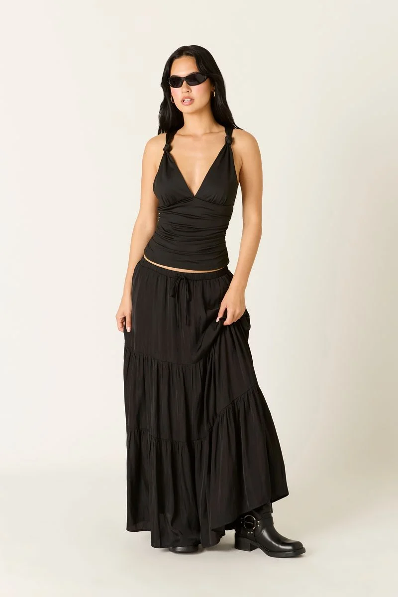 Satin Maxi Skirt - guttulla