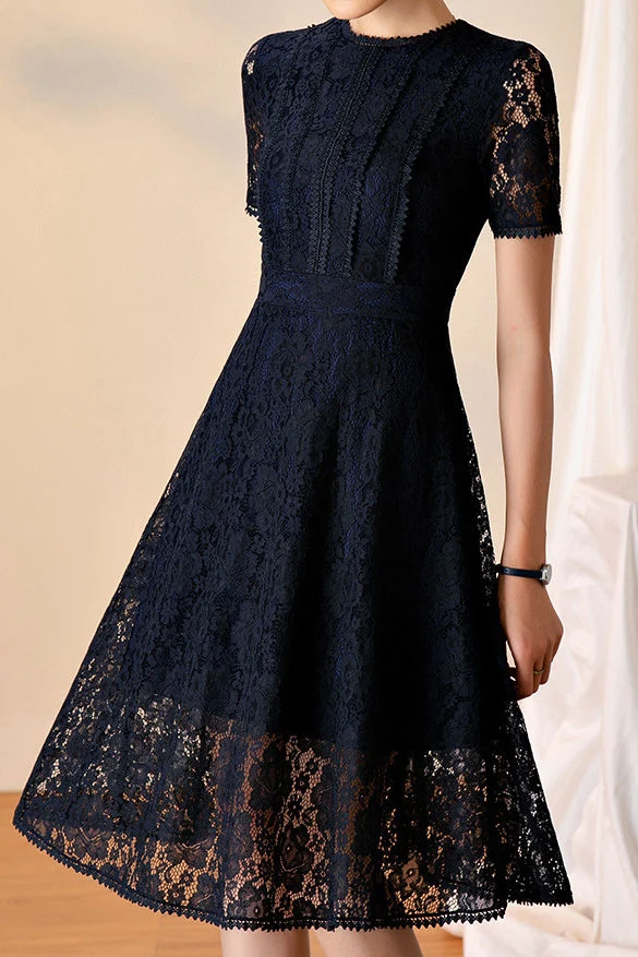 Stylish and Elegant Lace Dress - gazingly