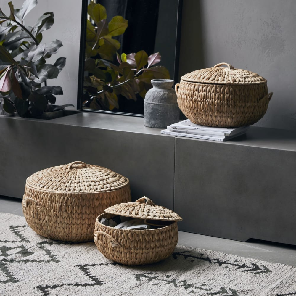 Rata - Paniers en fibres naturelles clair ( lot de 3 )