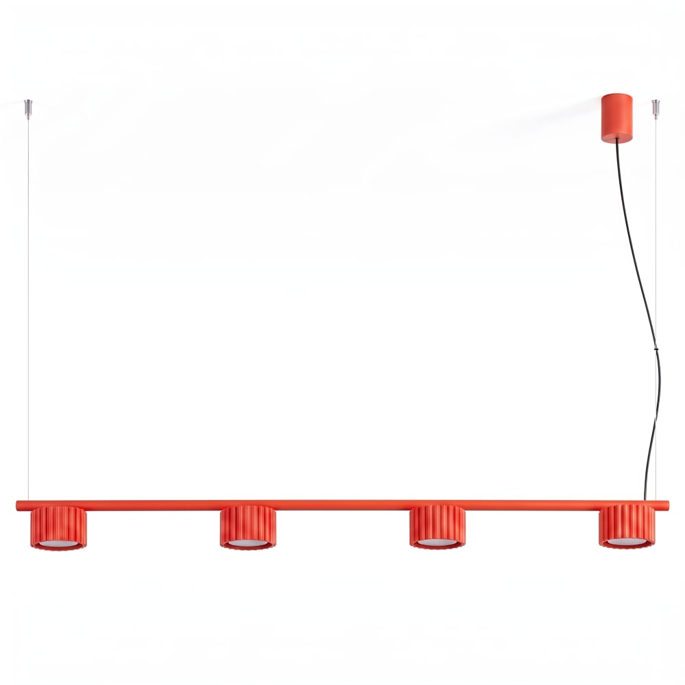 Aura - Lustres aluminium rouge H 208 cm