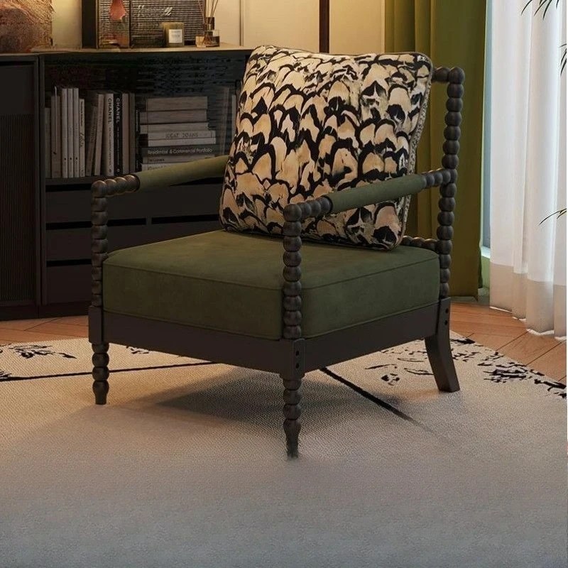 Vintage Pearl-Inlaid Accent Chair