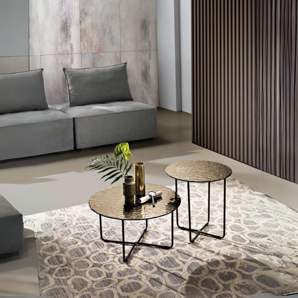 Jon - Table basse ronde marron cm Ø 60x33h