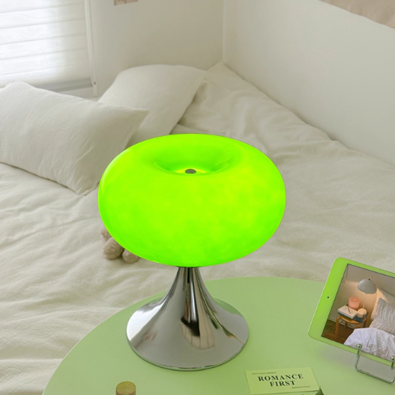 Retro Green Glass Table Lamp