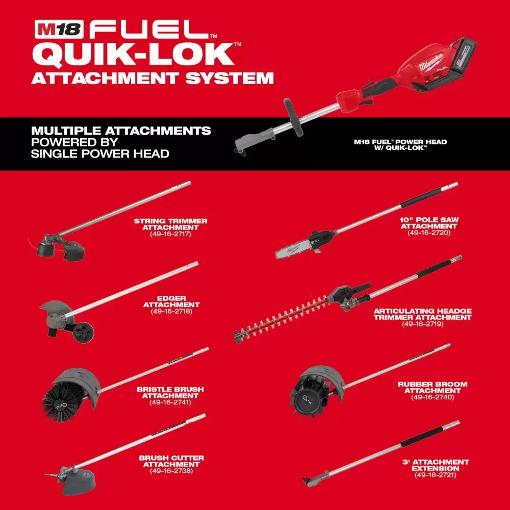 Milwaukee 49-16-2720 M18 FUEL 18V 10-Inch QUIK-LOK Pole Saw Attachment