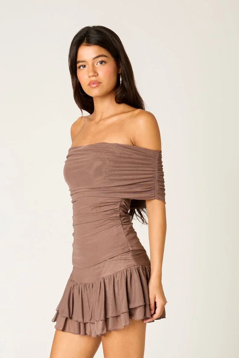 Off Shoulder Mesh Top - guttulla