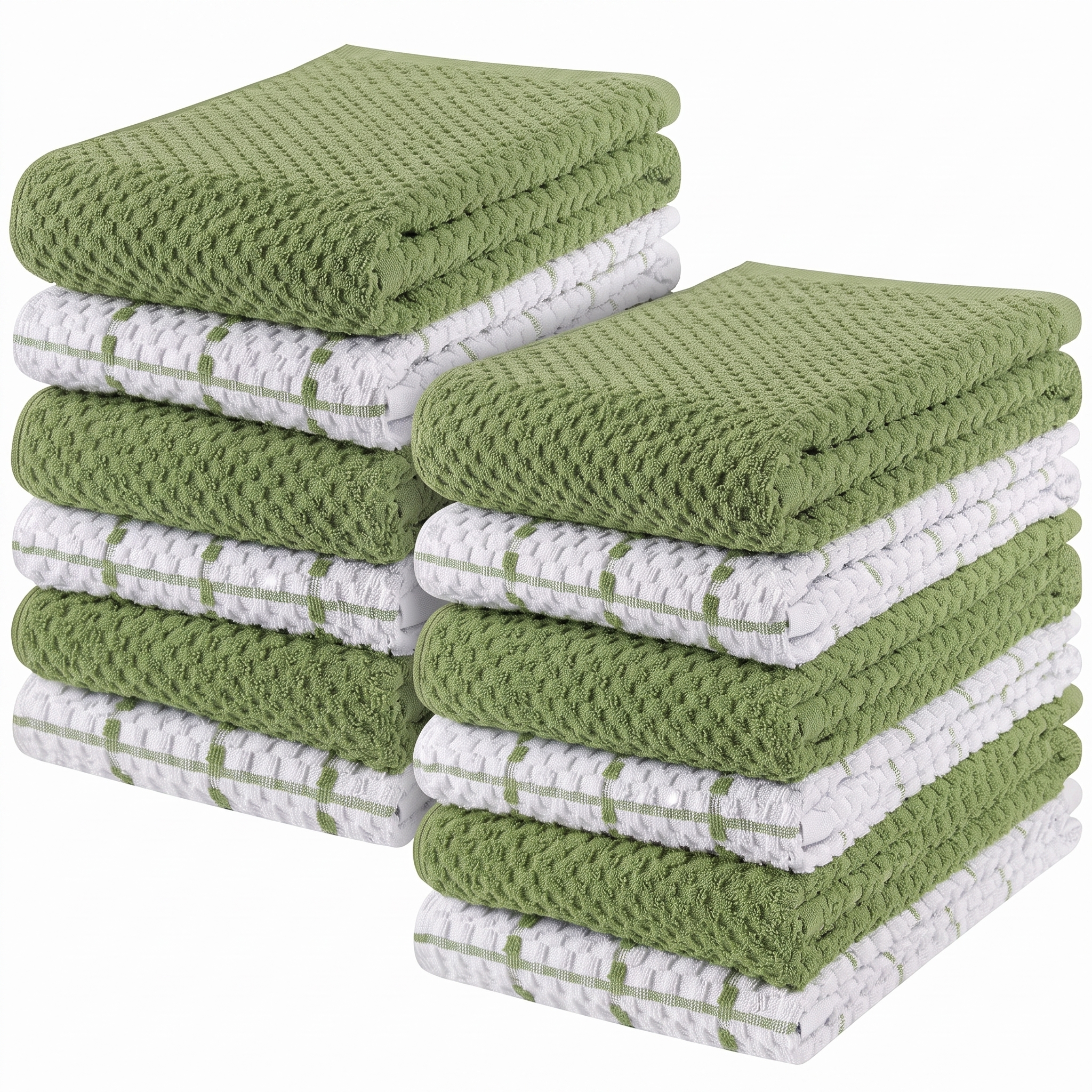 Kitchen Towels 12 Pack, 15 x 25 Inches, 100% Ring Spun Cotton Super Soft and Absorbent Linen Dish Towels, Tea Towels and Bar Towels Set (Black)