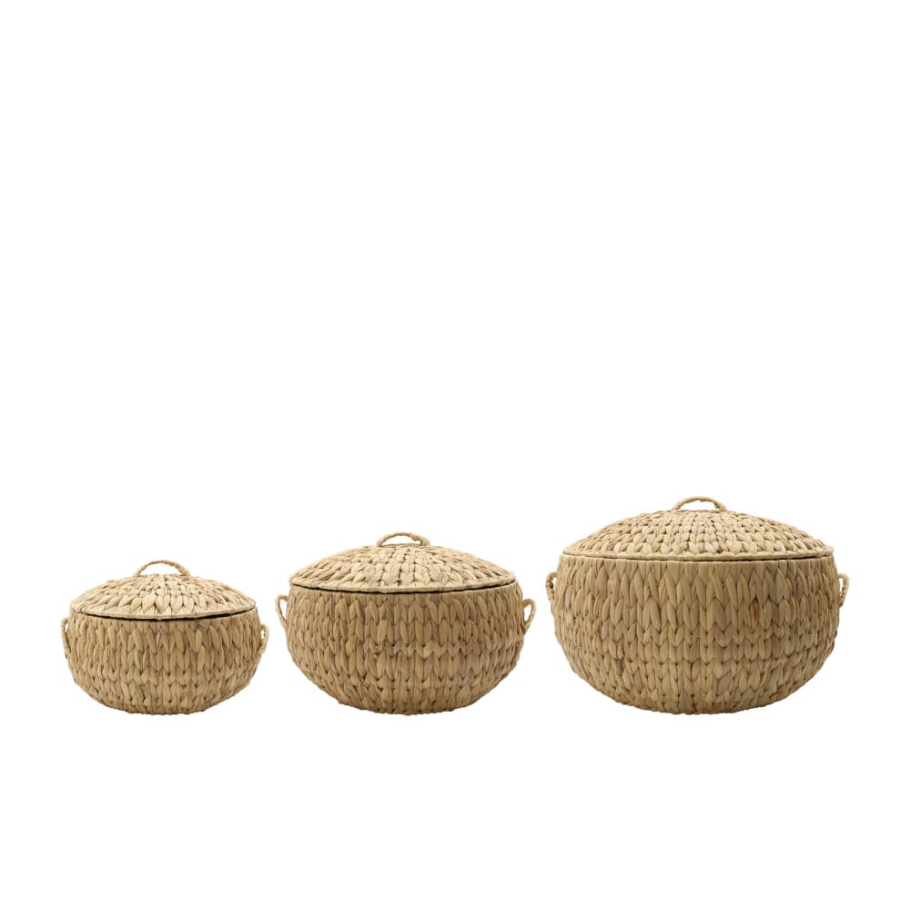 Rata - Paniers en fibres naturelles clair ( lot de 3 )