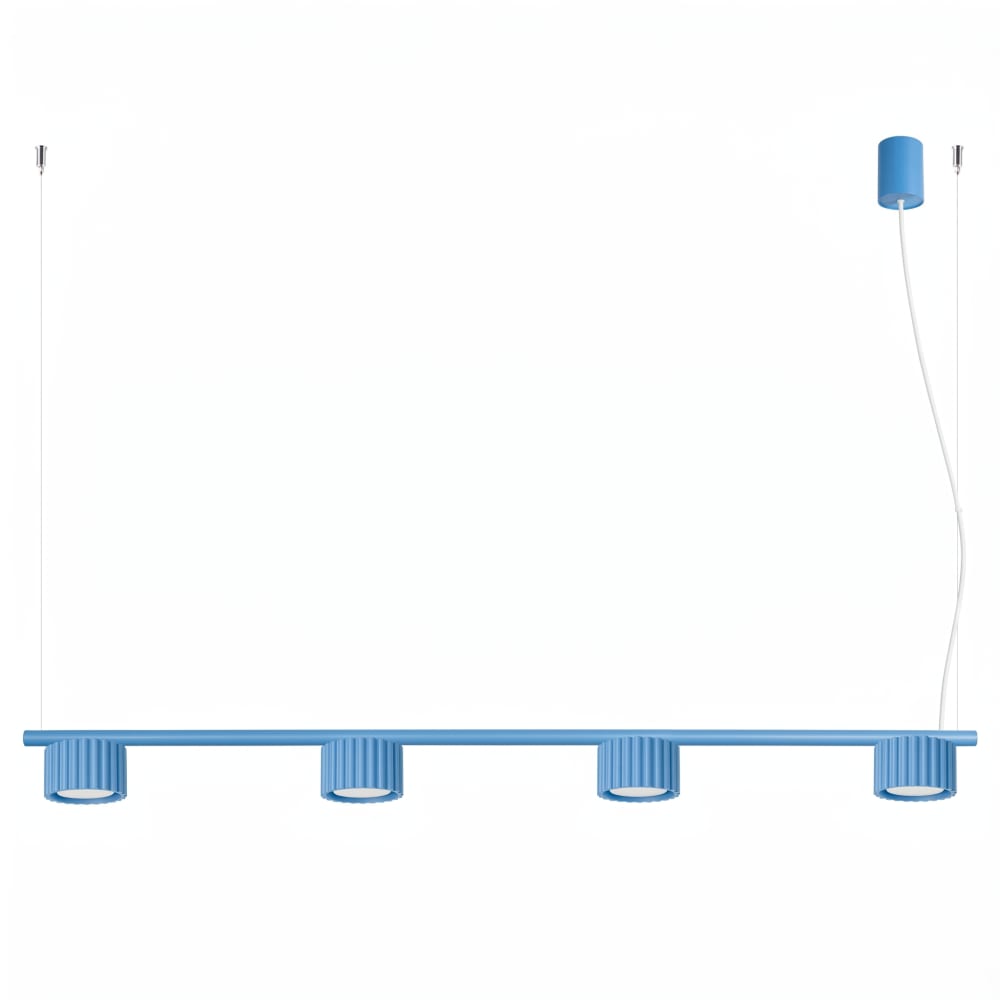 Aura - Lustres aluminium bleu clair H 208 cm