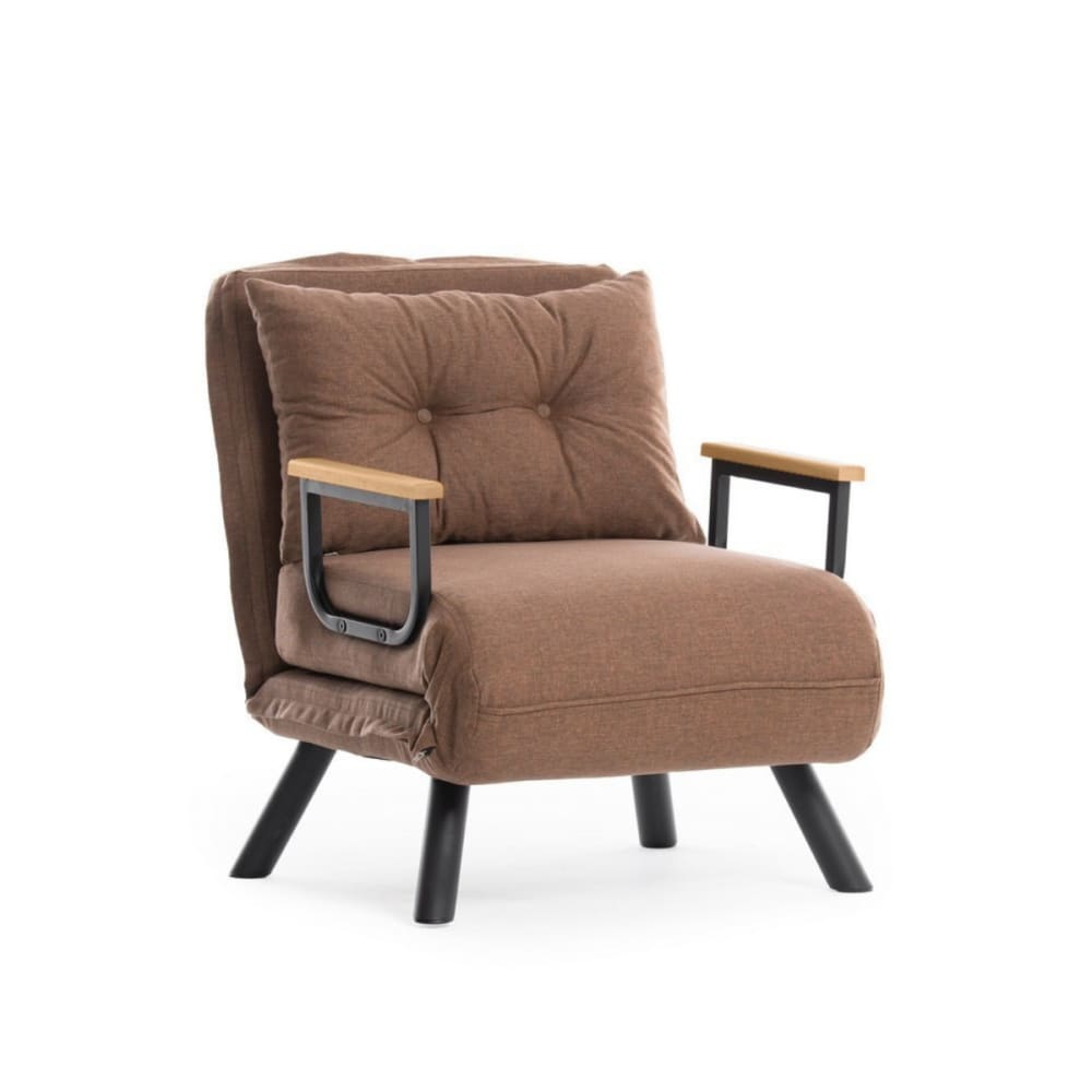 Sando - Fauteuil convertible en tissu l67 cm - marron