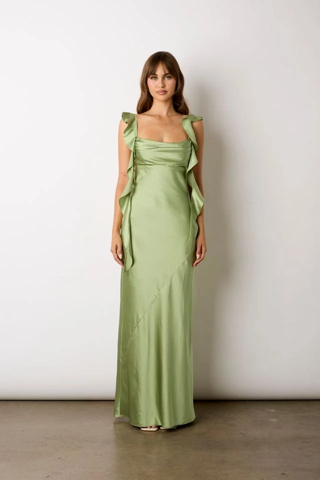 Waterfall Ruffle Maxi Dress - guttulla