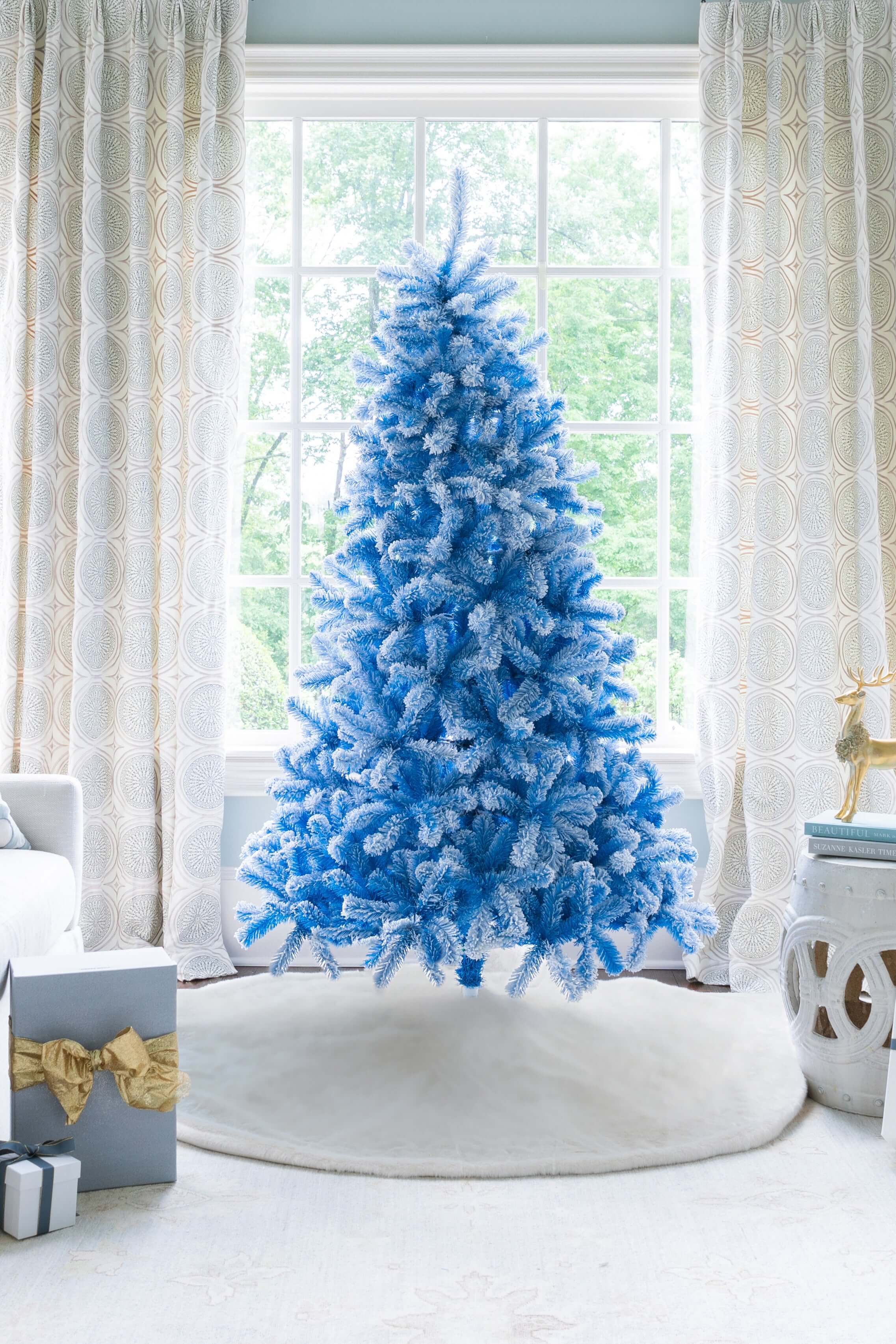 6.5' Duchess Blue 🎄 Artificial Christmas Tree with 500 Warm White LED Lights