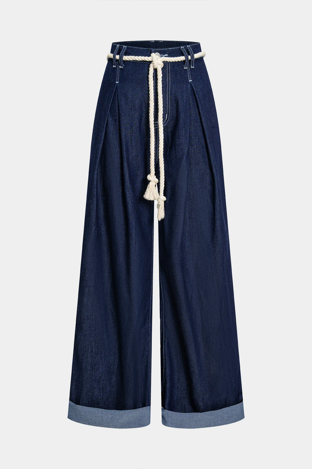 Denim Tie Front Ruched Jeans