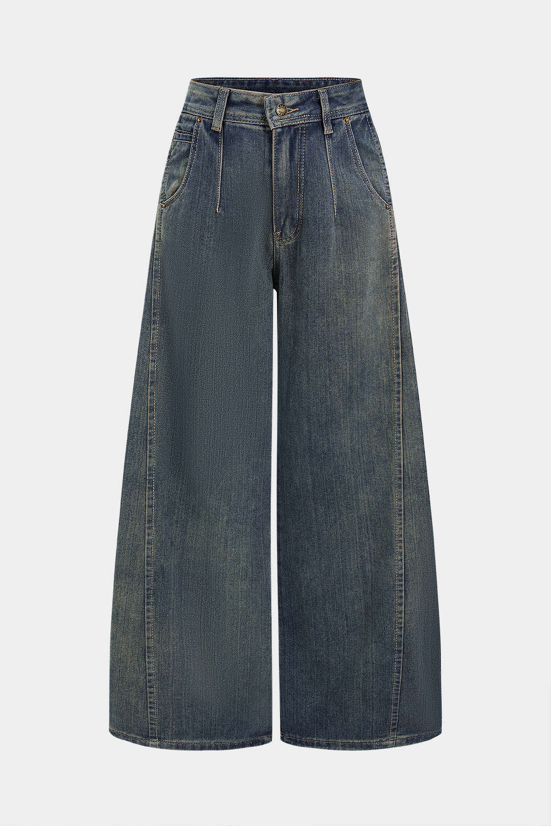 Denim Straight Wide Leg Jeans