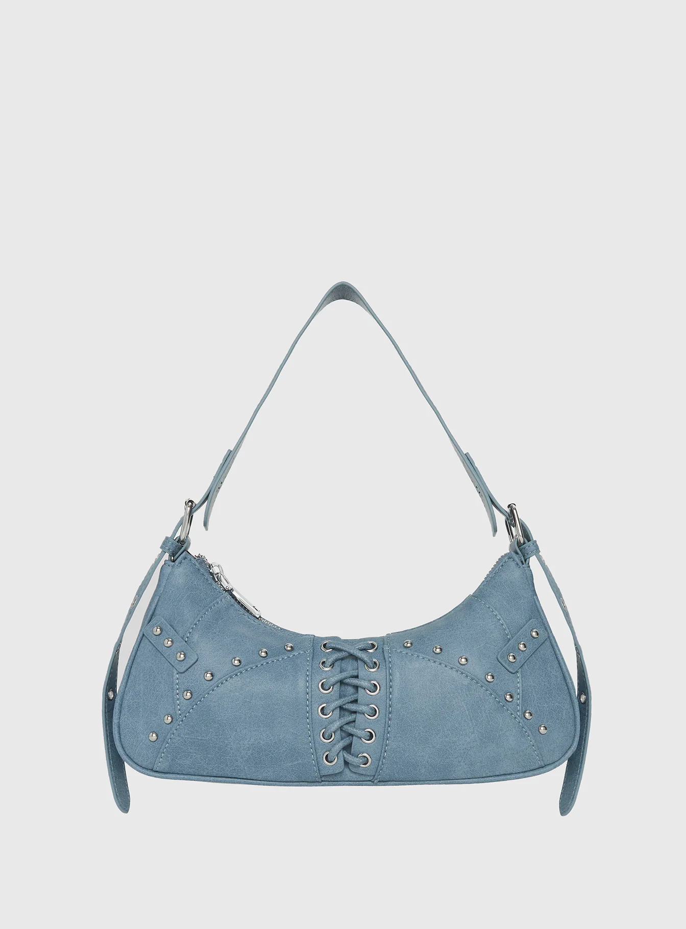 Tie-Up Detail Shoulder Bag Blue
