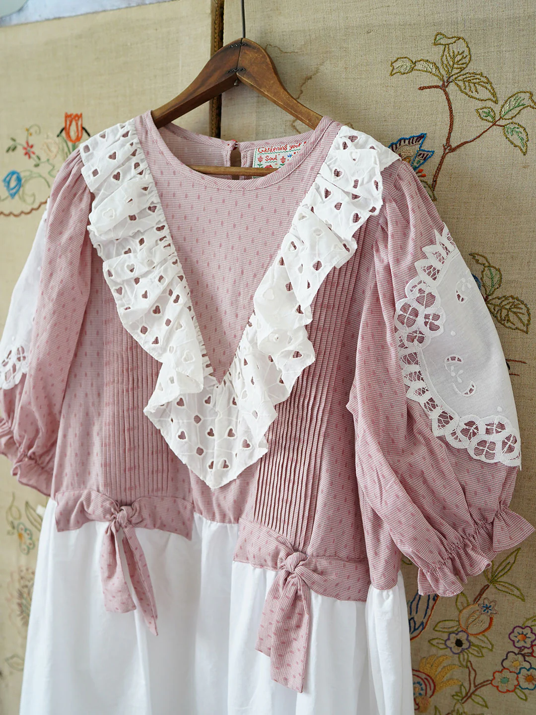 Unlogical Poem Vintage Style Lace Pacthwork Pink Dress