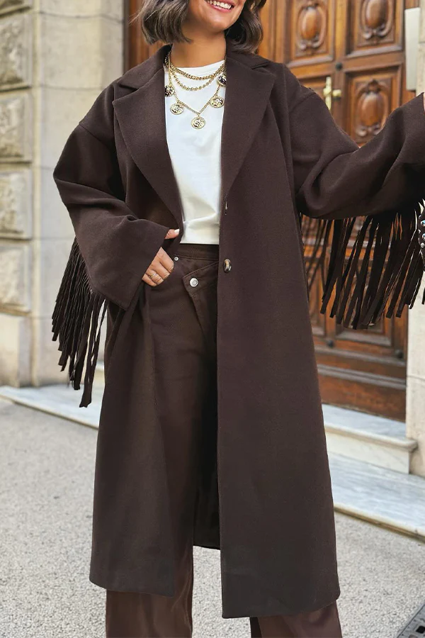 Women Casual Western Tassel Sleeve Blazer Coat