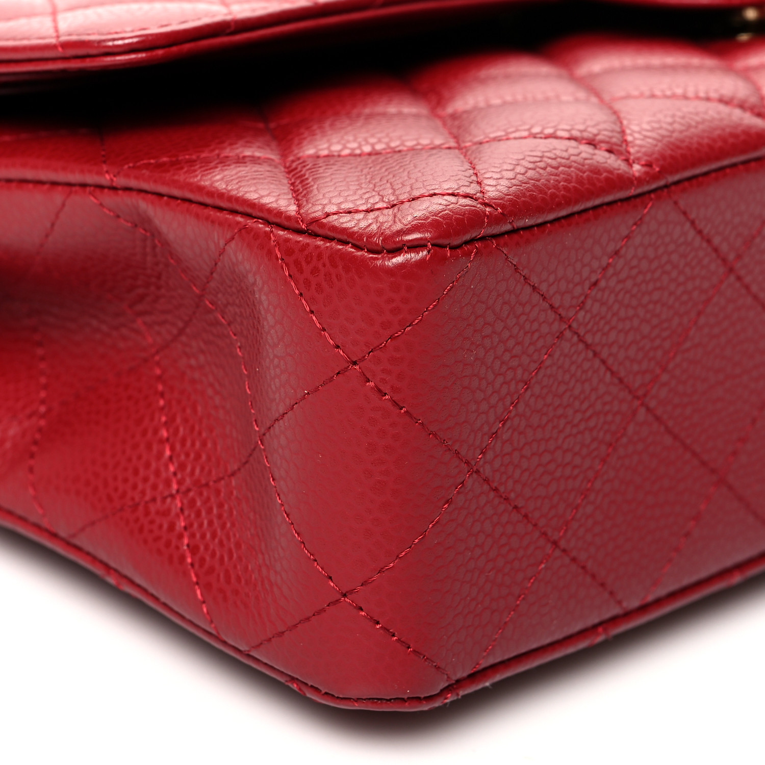 NMCaviar Quilted Medium Double Flap Red