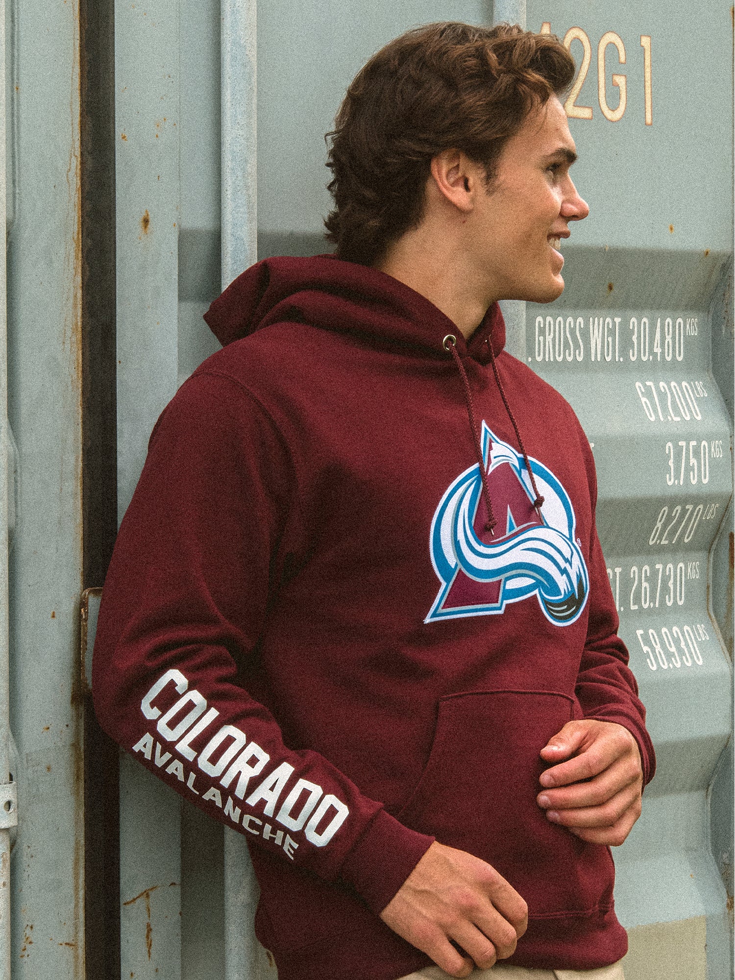 NMCHAMPION NHL COLORADO AVALANCHE CENTER ICE PULL OVER HOODIE