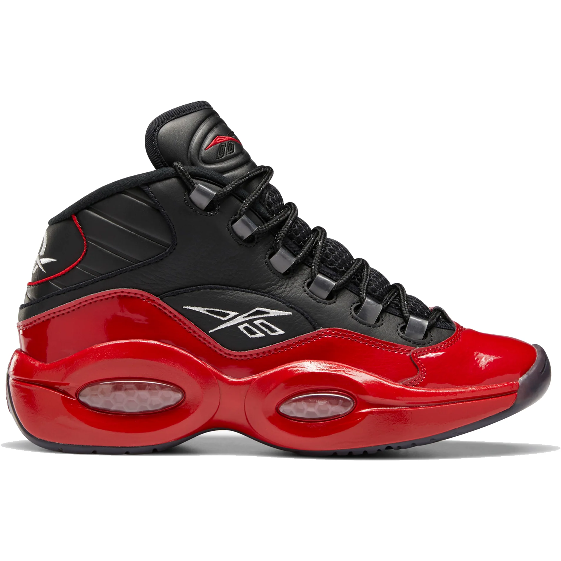 NMReebok Men's Question Mid Basketball Shoes - Black / Vector Red