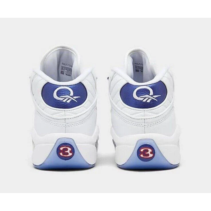 NMReebok Men's Question Mid Basketball Shoes - White / Blue