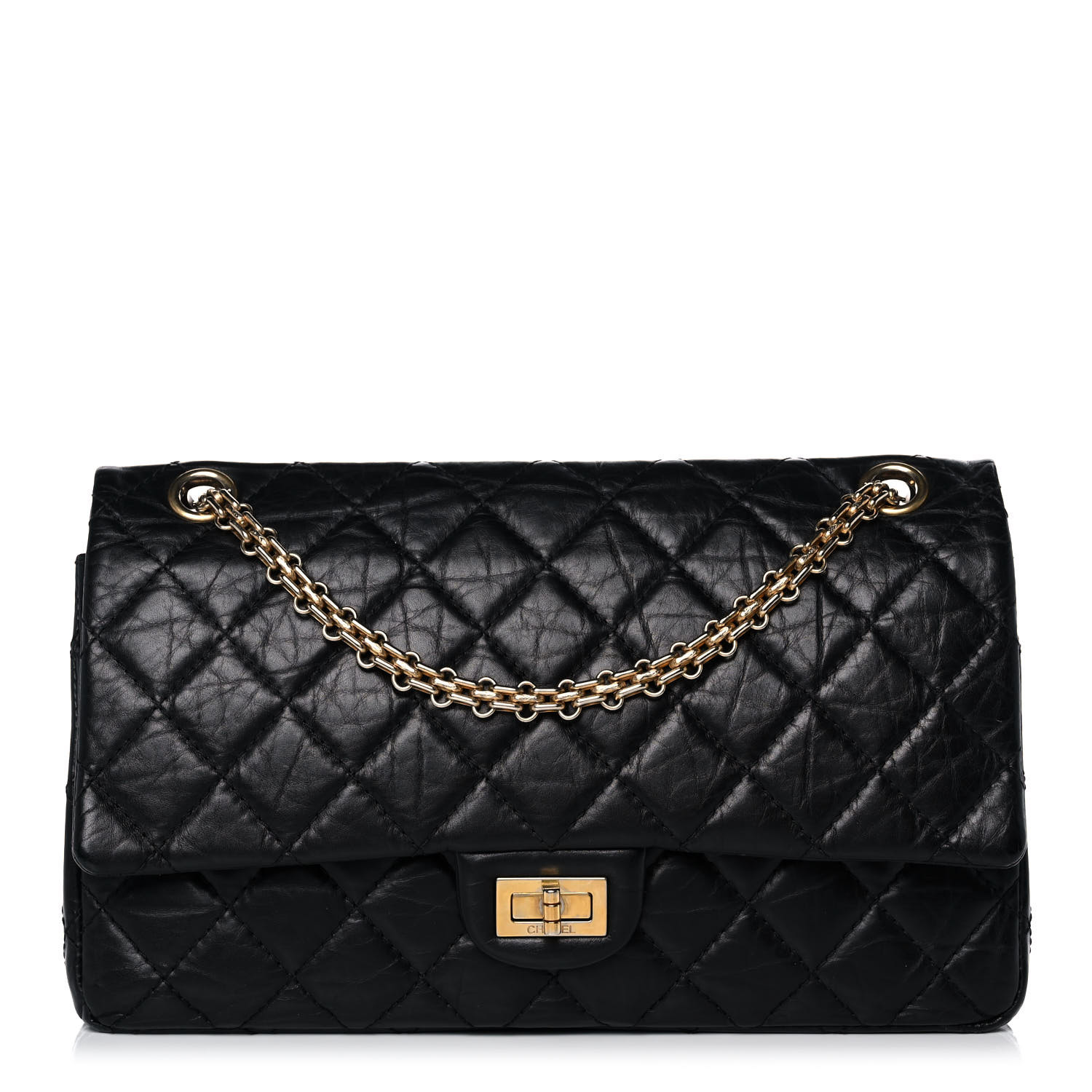 NMAged Calfskin Quilted 2.55 Reissue 226 Flap Black