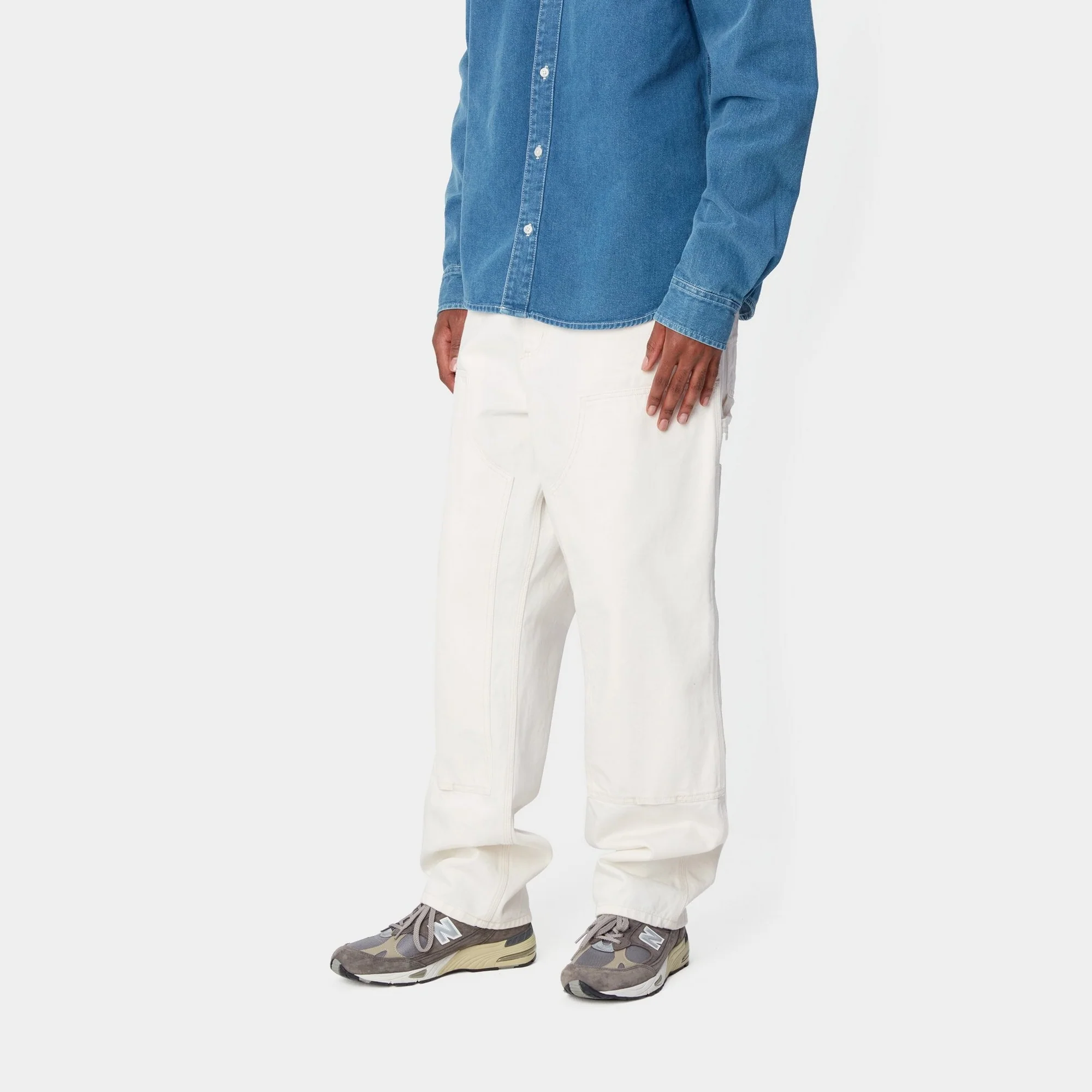 NMDouble Knee Pant - Denim | White (rinsed)