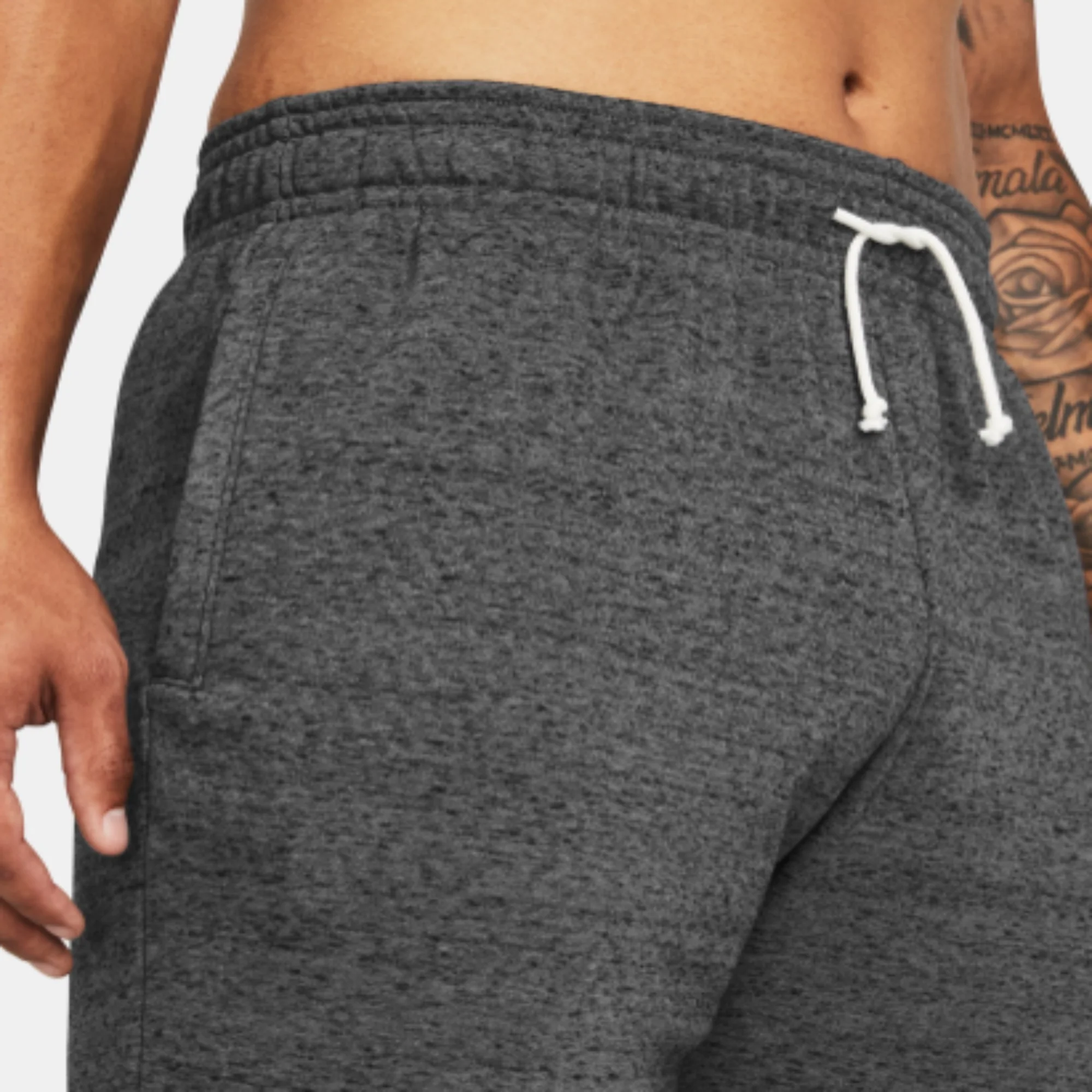 NMMen's Under Armour Rival Terry Shorts (Castlerock Light Heather/Onyx White)