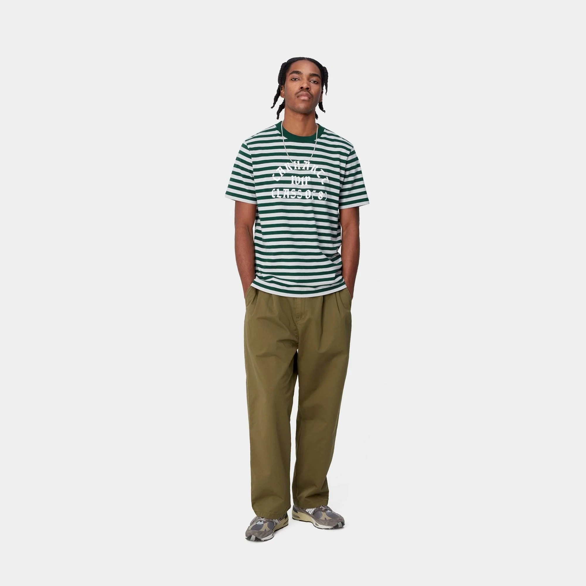 NMScotty Stripe Athletic T- Shirt | Chervil / Sonic Silver